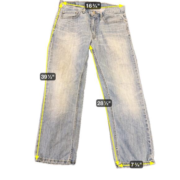 Levis 559 Jeans Mens 34x30 Blue Denim Relaxed Straight Medium Wash Casual Baggy - Picture 3 of 13